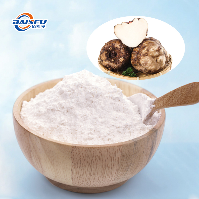 Best quality White fine powder natural Konjak mannan powder use in Dietary fiber fortifiers and health supplements