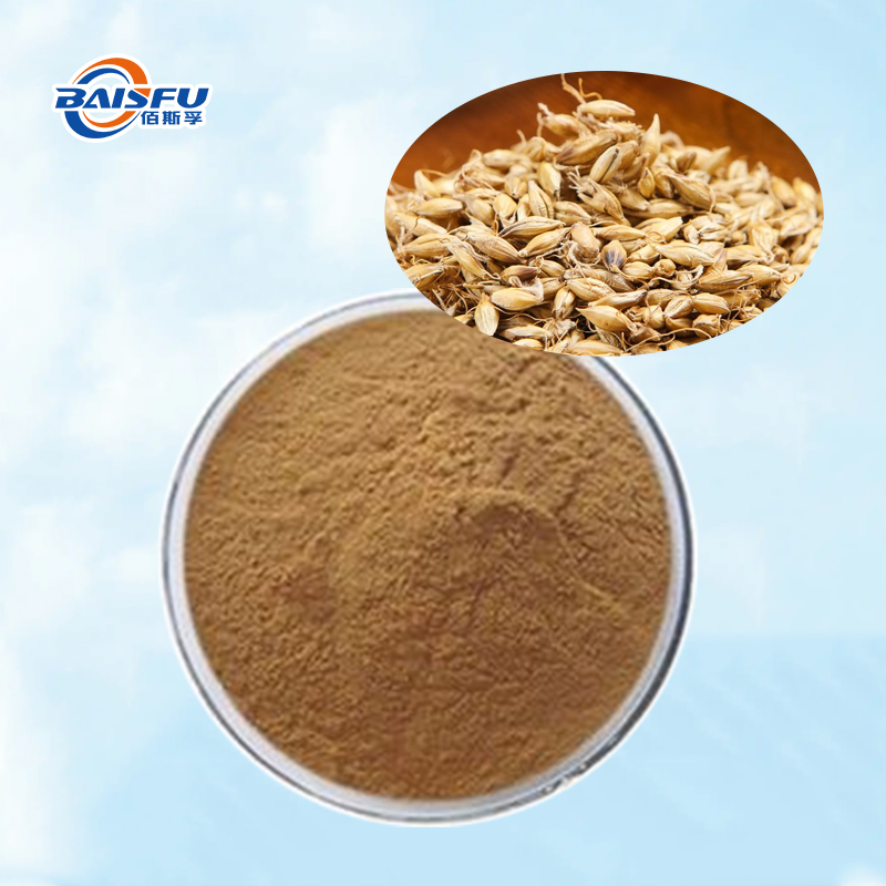 Baisfu natural Fructus Hordei Germinatus P.E.best quality Brownish-yellow fine powder 80-120mesh for Health supplements and food   ​