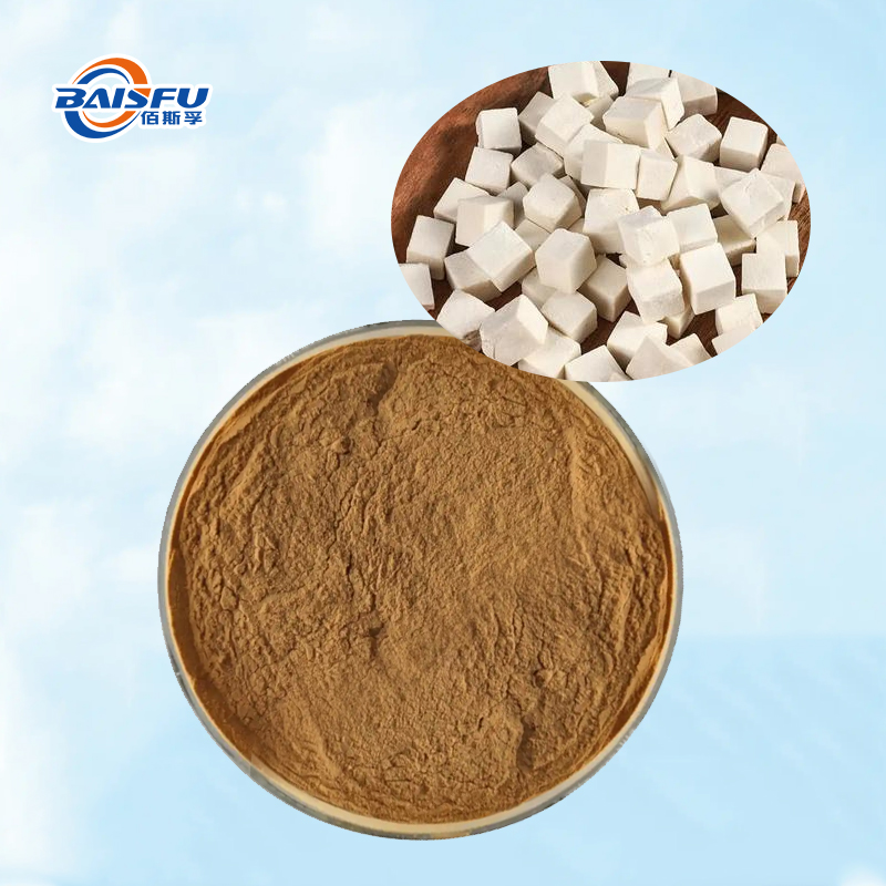 Baisfu pure natural brown fine powder best quality Poria Cocos Extract Poria cocos polysaccharide 93% for Functional foods and medicines